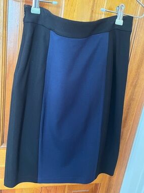 DKNYC Black and Navy Colorblock Pencil Skirt - Tailored Look